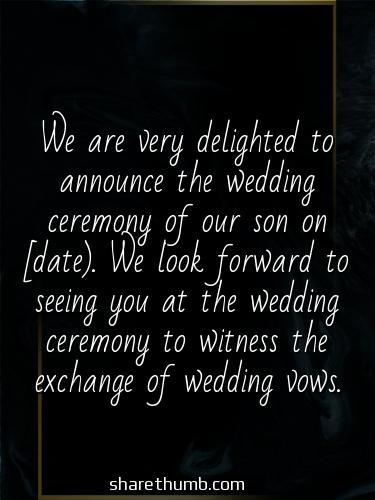 wedding message invitation card